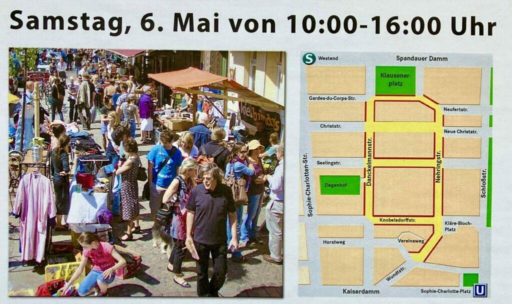Frühlings-Flohmarkt im Klausener-Kiez.